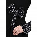 Polka dotted asymmetrical dress abaya- Black Polka dotted asymmetrical dress abaya- Black